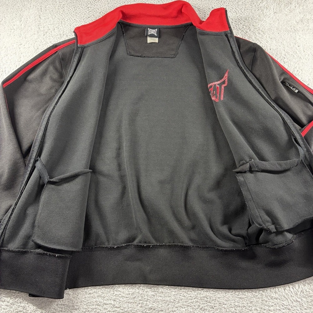 Tapout Track Jacket Mens XL Black Red Full Zip MMA Fighter Simply Believe - Picture 8 of 10
